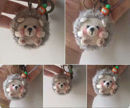 Crochet Mini Hedgehog Keychain