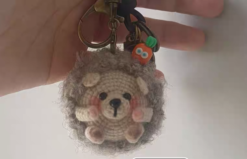 Crochet Mini Hedgehog Keychain