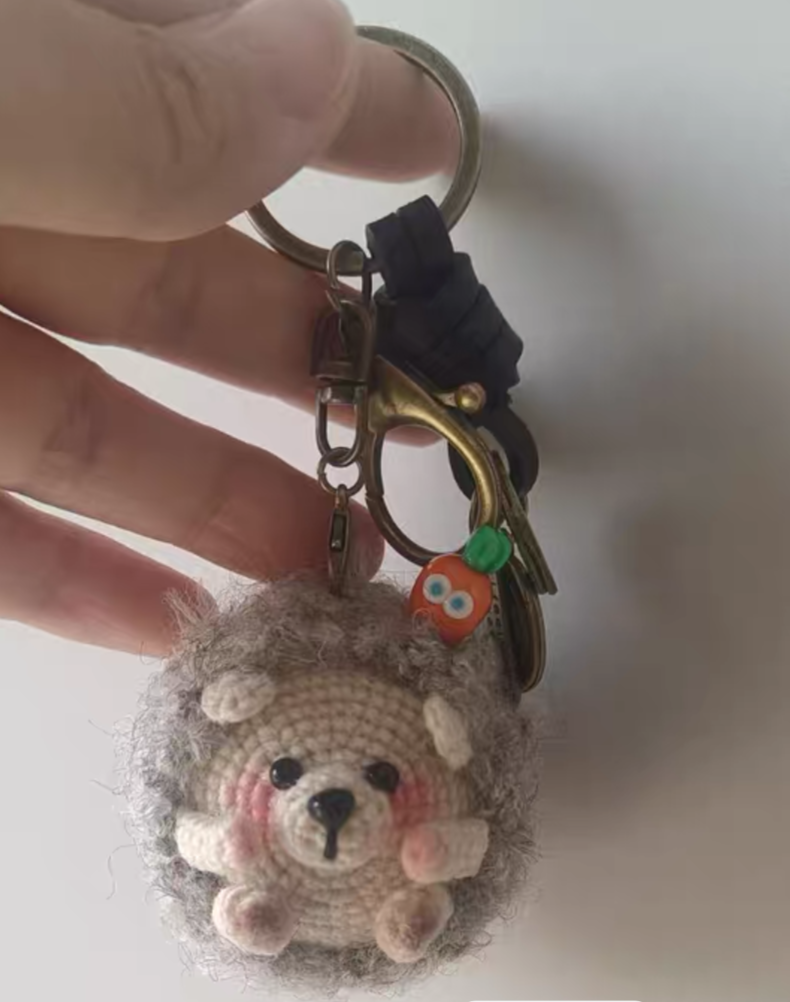 Crochet Mini Hedgehog Keychain