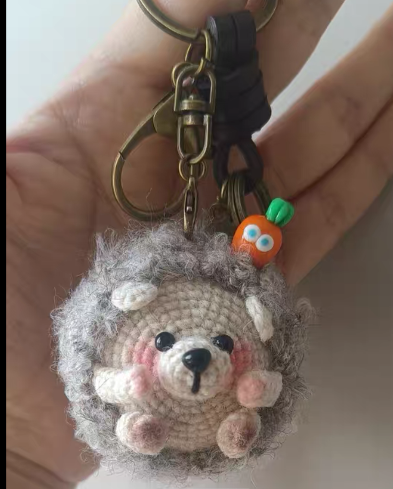 Crochet Mini Hedgehog Keychain
