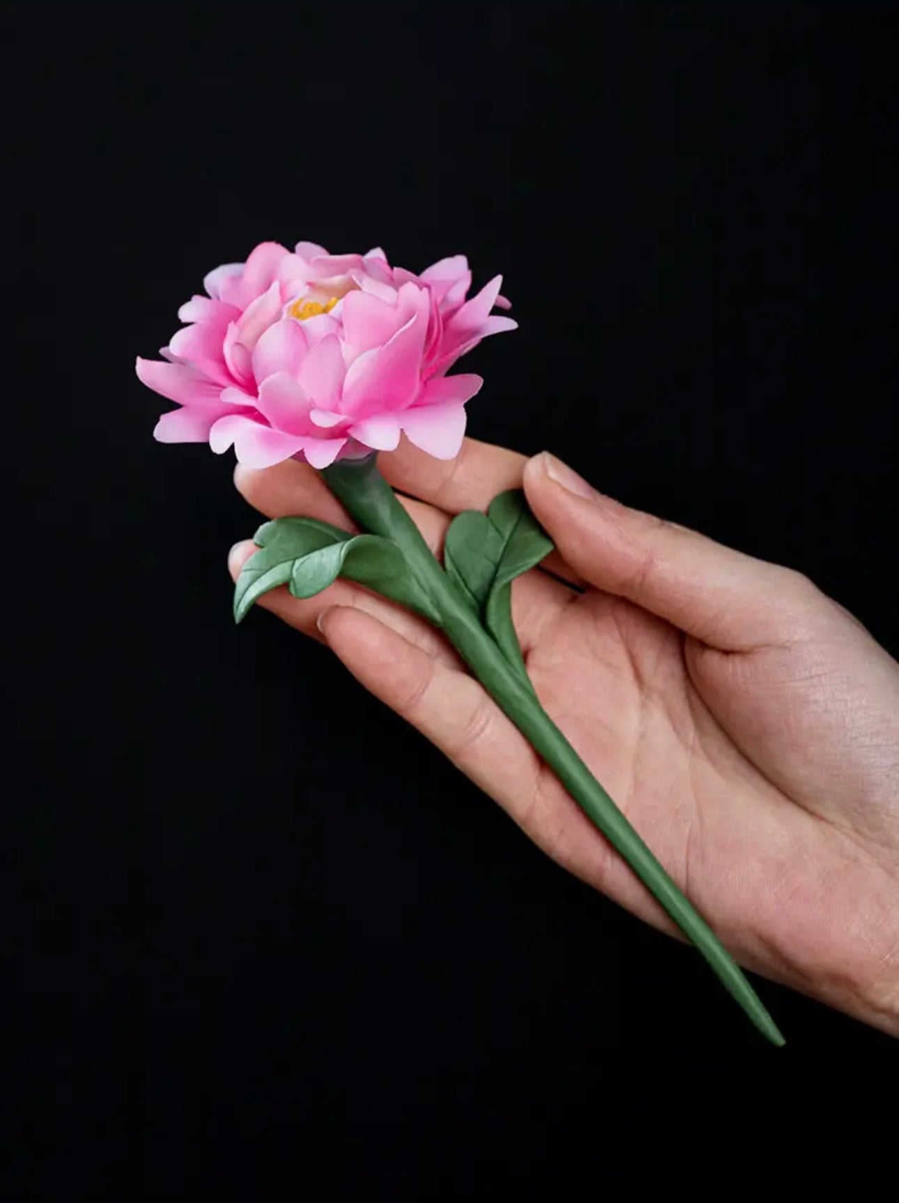 Ceramic Flower- Single Peony(7*6*16 cm/2.8*2.4*6.3 inch)