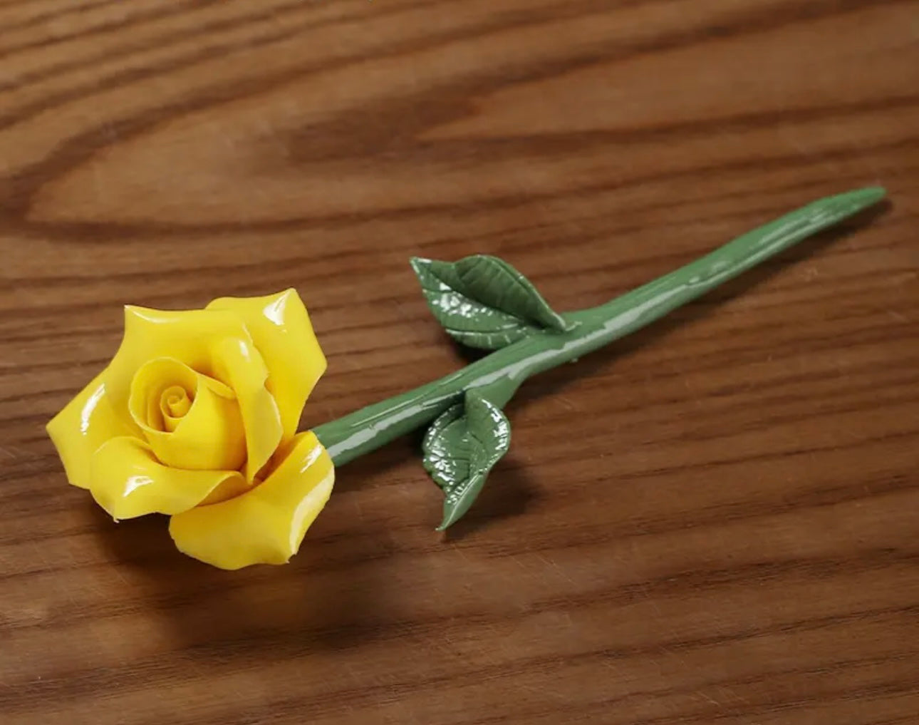 Ceramic Flower- Single Rose(5.5*4*17 cm/2.2*1.6*6.7 inch)