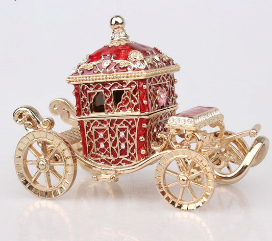 Hand Enameled Jewelry Box- Carriage(11.5*8 cm/4.5*3.1 inch)