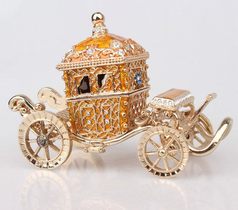 Hand Enameled Jewelry Box- Carriage(11.5*8 cm/4.5*3.1 inch)