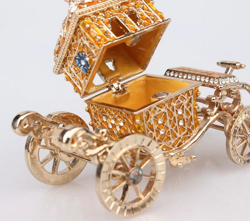 Hand Enameled Jewelry Box- Carriage(11.5*8 cm/4.5*3.1 inch)