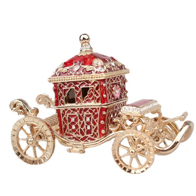 Hand Enameled Jewelry Box- Carriage(11.5*8 cm/4.5*3.1 inch)