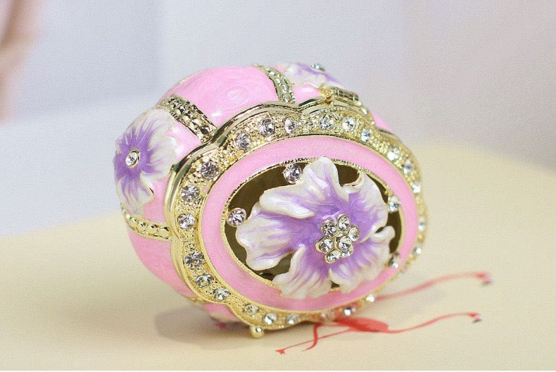 Hand Enameled Jewelry Box- Flower Box(6*5 cm/2.4*2 inch)