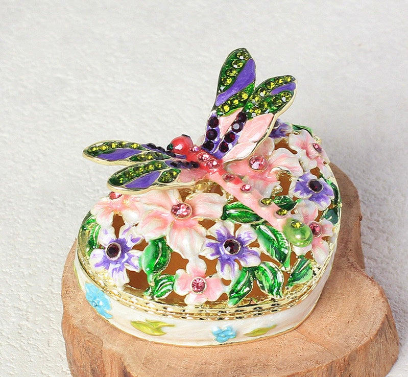 Hand Enameled Jewelry Box- Dragonfly(7.5*4 cm/3*1.6 inch)