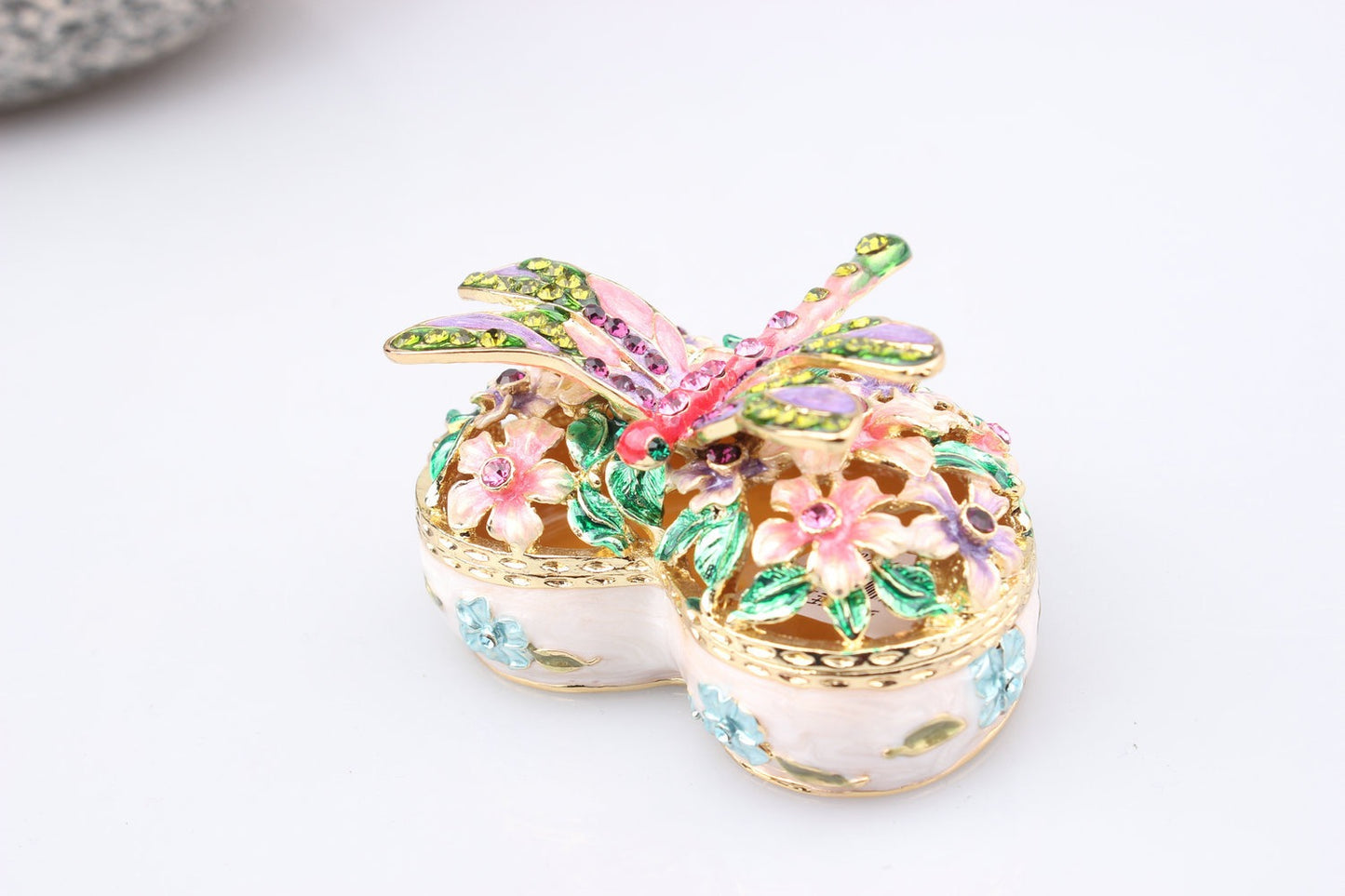 Hand Enameled Jewelry Box- Dragonfly(7.5*4 cm/3*1.6 inch)