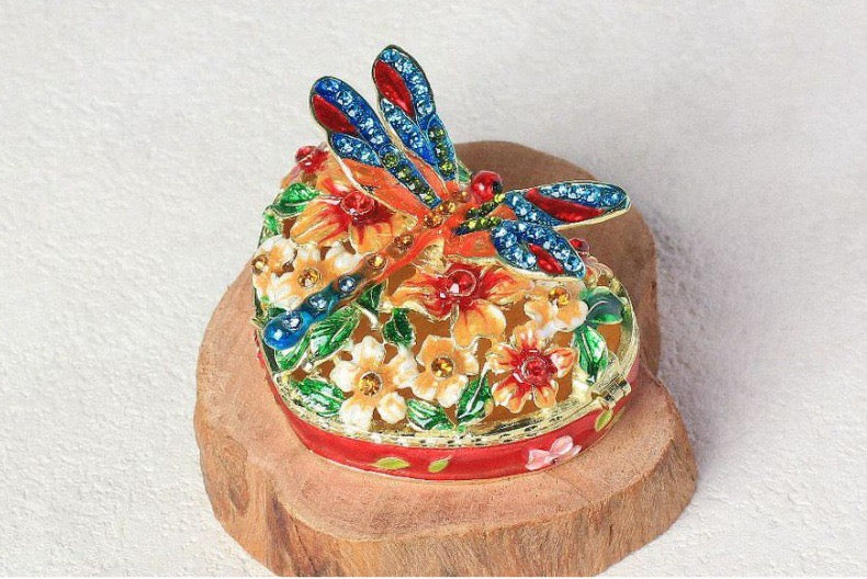 Hand Enameled Jewelry Box- Dragonfly(7.5*4 cm/3*1.6 inch)