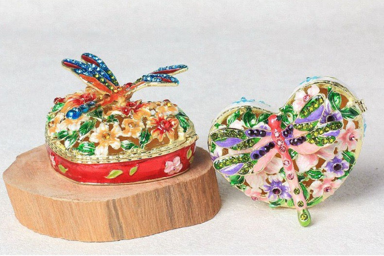 Hand Enameled Jewelry Box- Dragonfly(7.5*4 cm/3*1.6 inch)