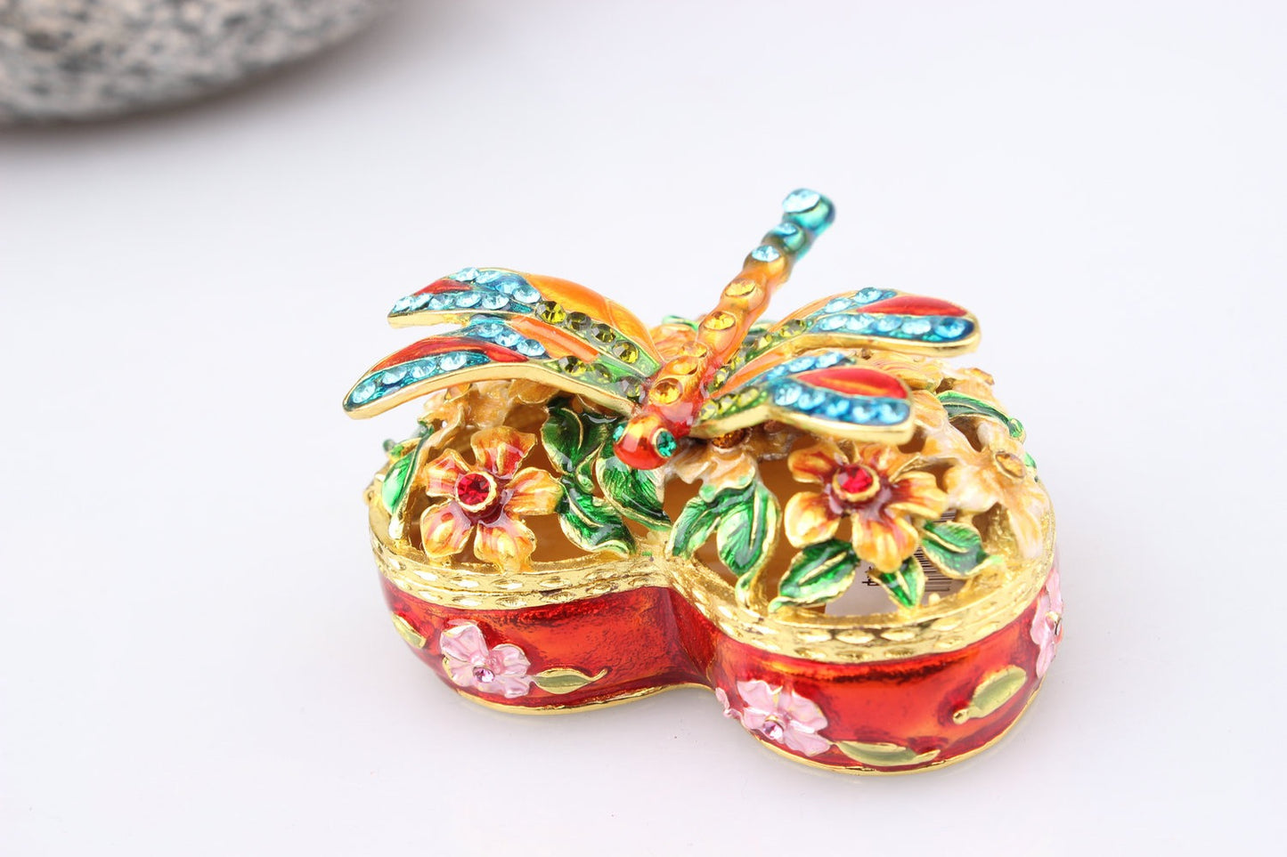 Hand Enameled Jewelry Box- Dragonfly(7.5*4 cm/3*1.6 inch)