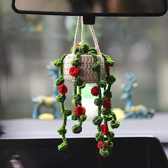 Flowers& Leaves Basket Car Hanger