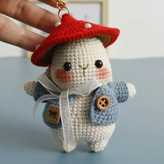 Crochet Bunny with Mushroom Hat