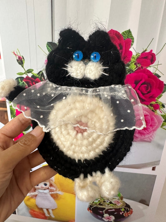 Crochet Cat Coaster(11*17 cm/4.3*6.7 inch)