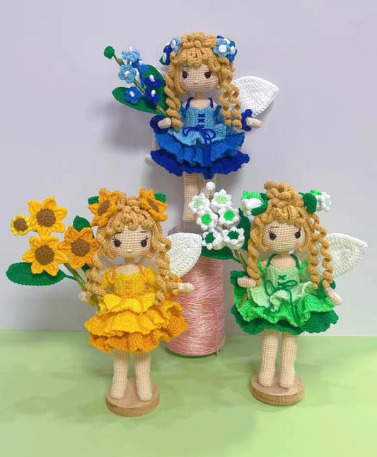 Crochet Fairy/Flower(21 cm/8.3 inch)