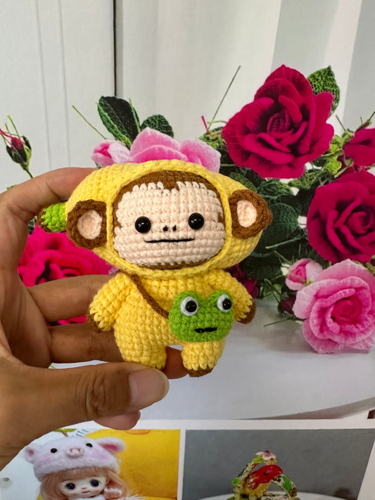 Crochet Monkey with Banana Hat