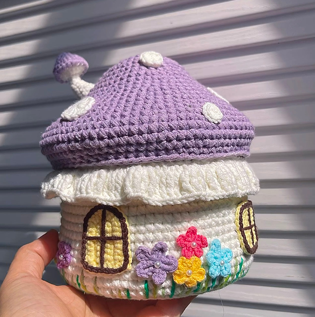 Crochet Mushroom Storage Box