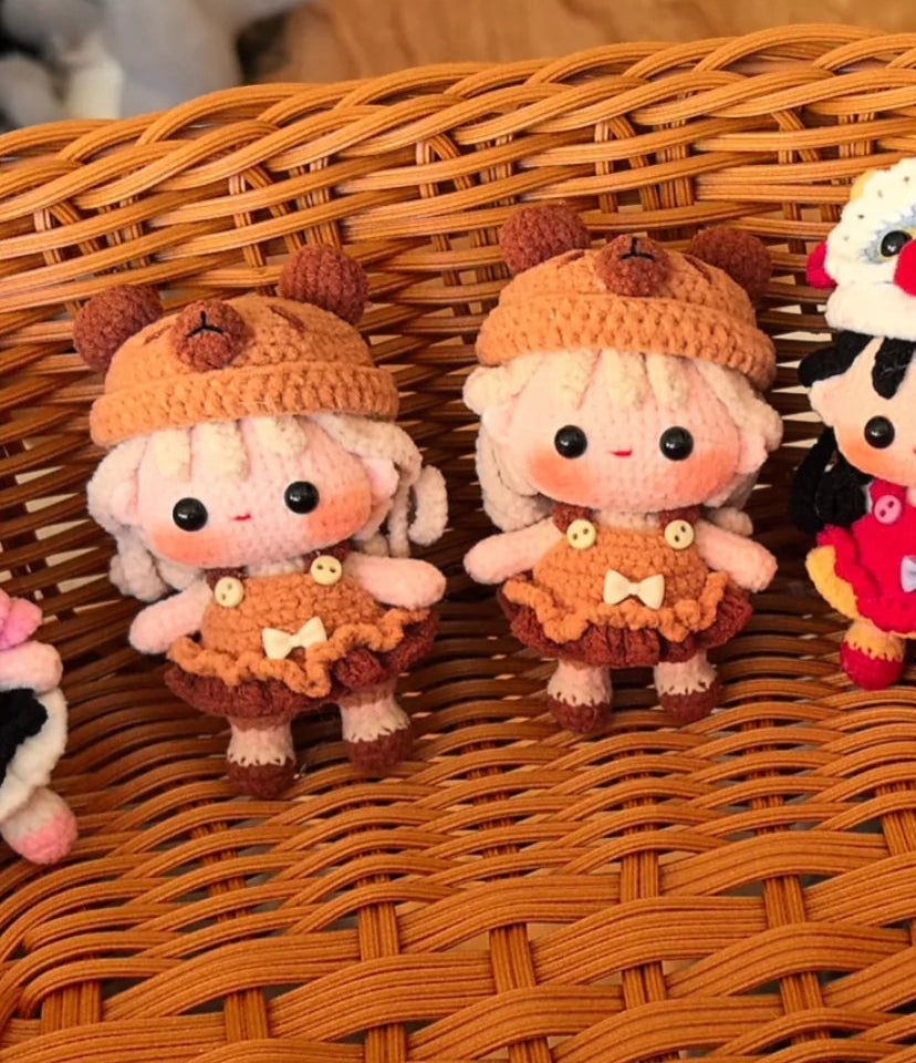 Crochet Mini Girl/Magnetic/Fishman/Melody/Kuromi/Panda/Frog/Dog/Tiger/ChinseLion/Cow/Hello Kitty/Capybara/MickyMouse/Micro Crochet