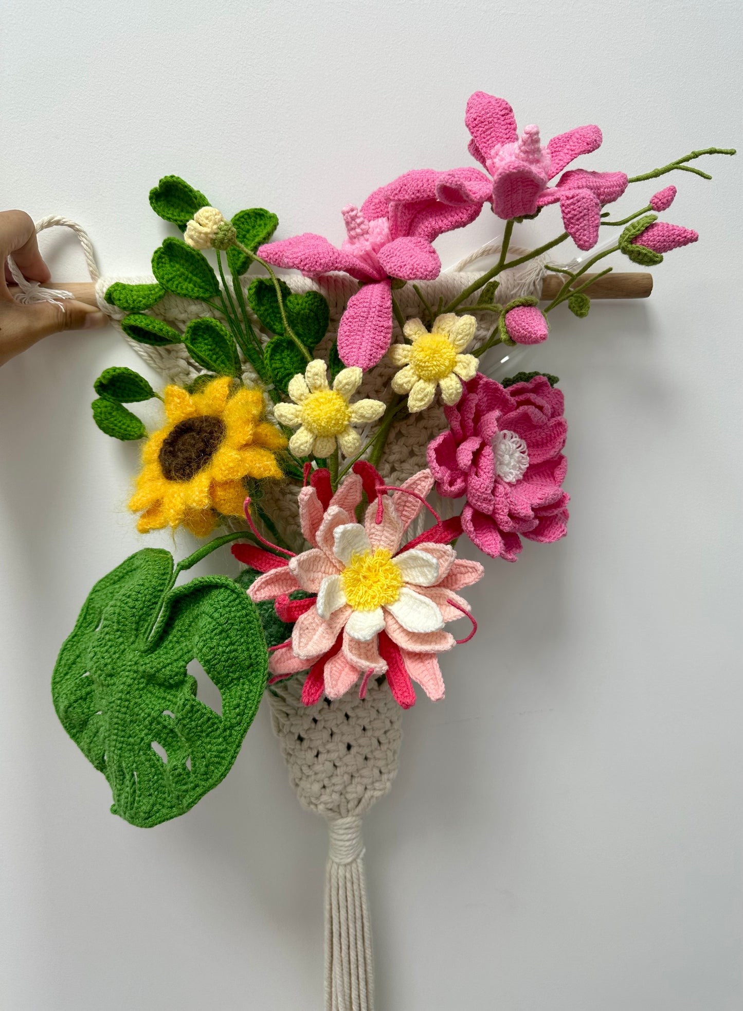 Crochet Flower with Wall Hanging