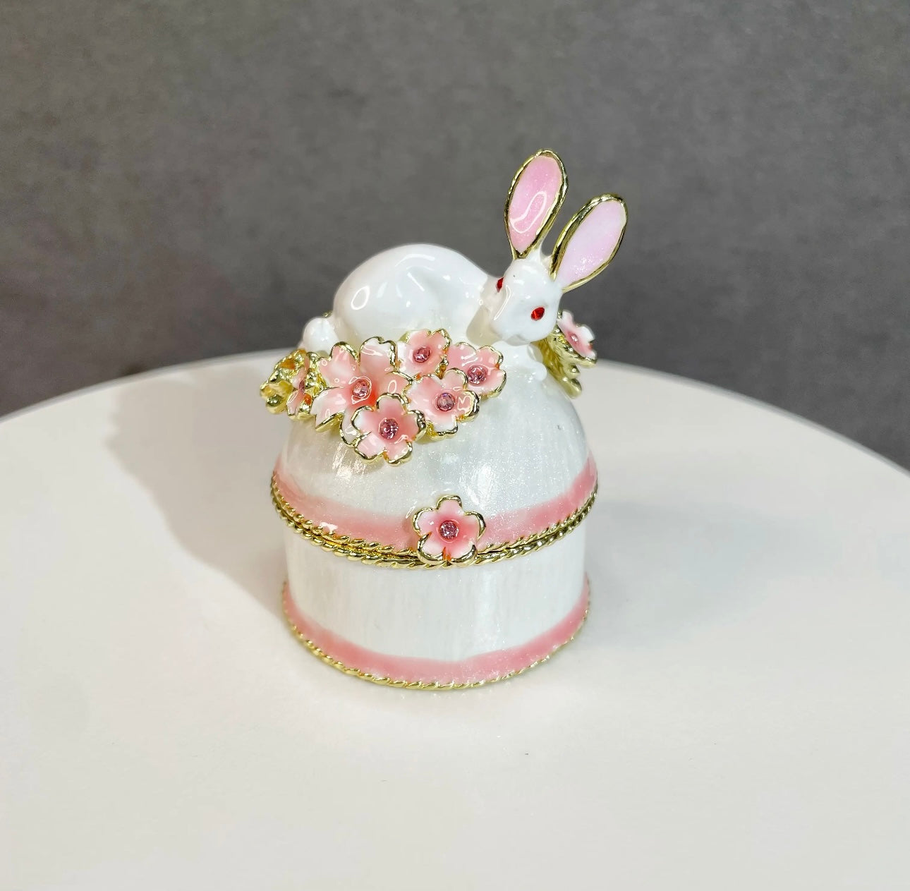 Hand Enameled Jewelry Box- Bunny(4*6 cm/1.6*2.4 inch;0.134 kg/4.7 oz)