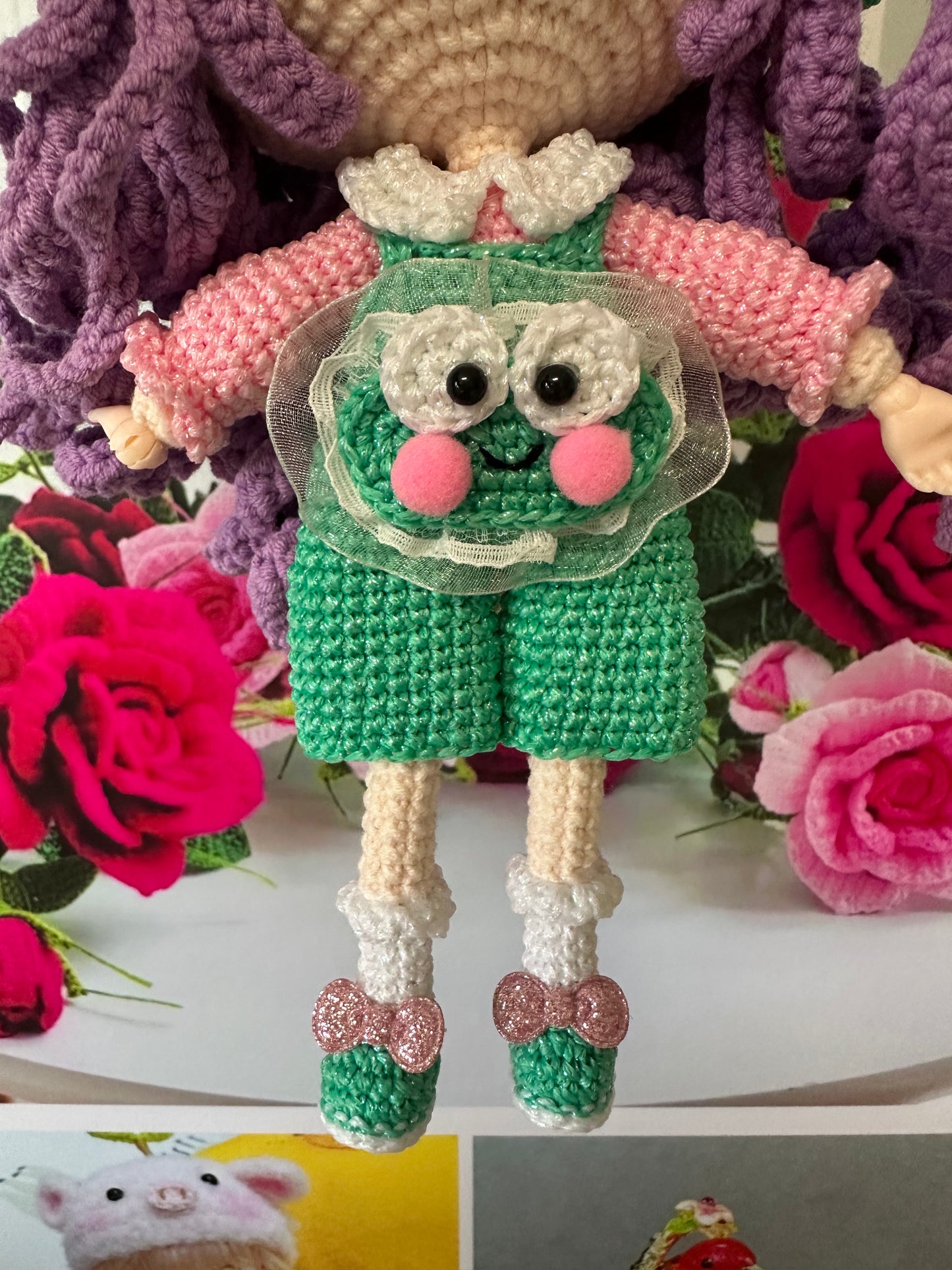 Crochet Frog Girl/Bag(26 cm/10 inch)
