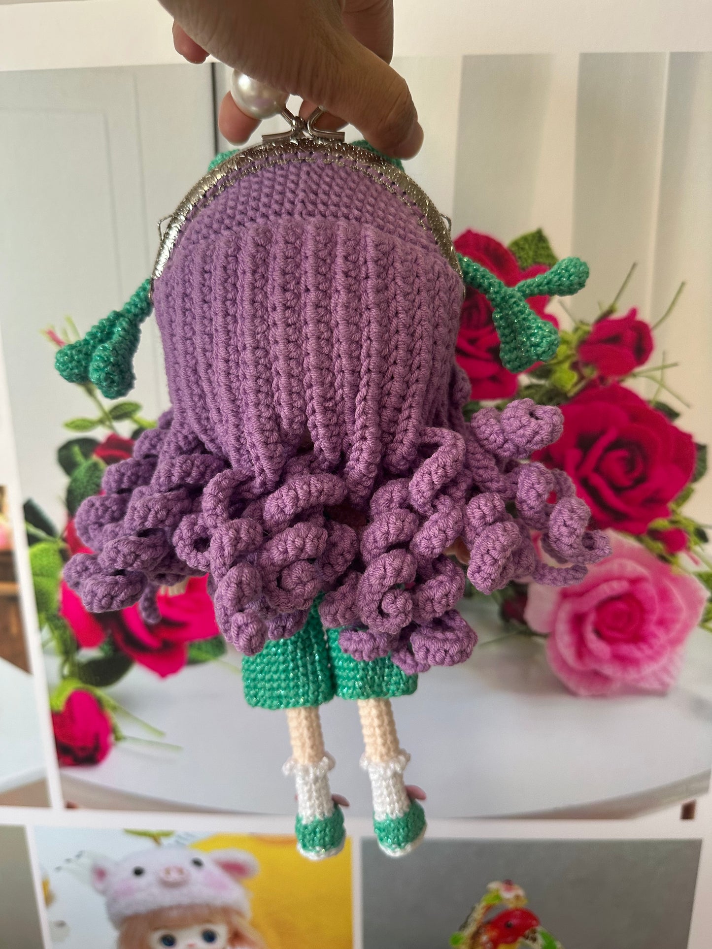Crochet Frog Girl/Bag(26 cm/10 inch)