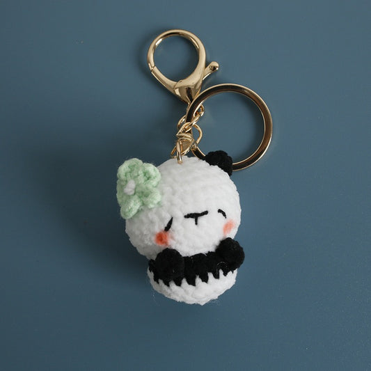 Panda with Flower Keychain
