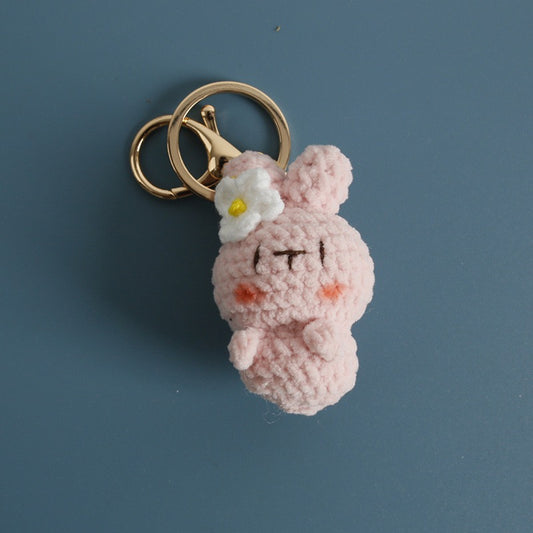 Bunny with Flower Keychain