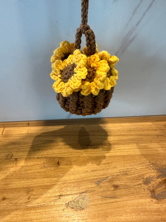 Sunflower Basket Car Hanger