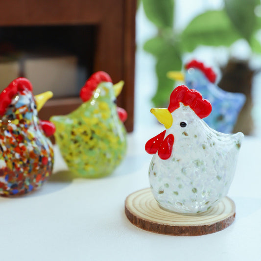 Hand Blown Glass Figurines- Chicken