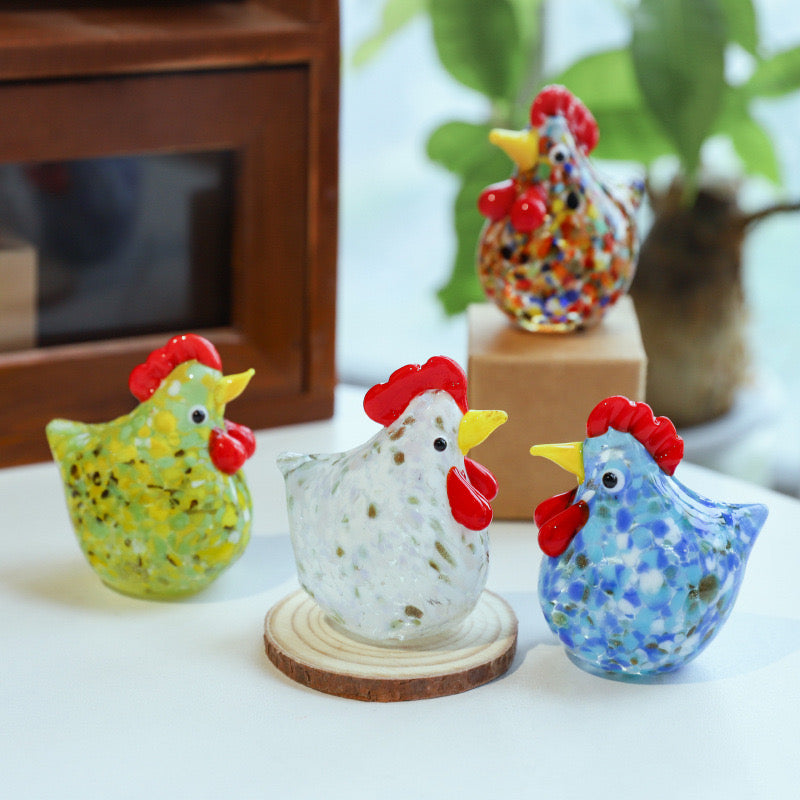 Hand Blown Glass Figurines- Chicken