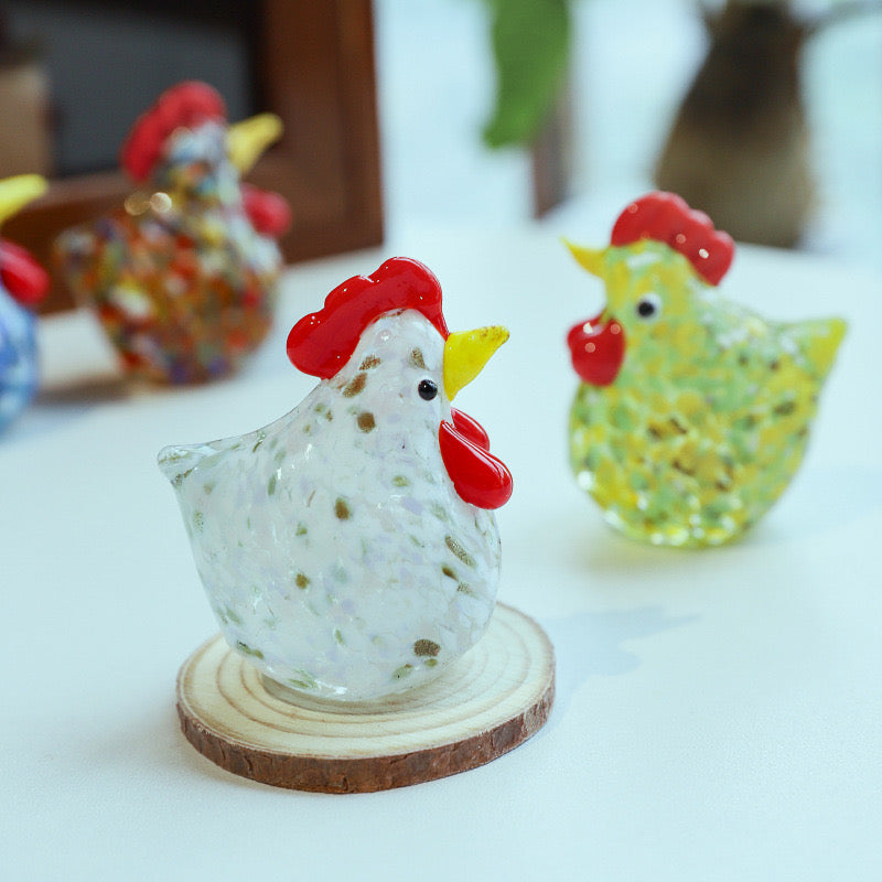 Hand Blown Glass Figurines- Chicken