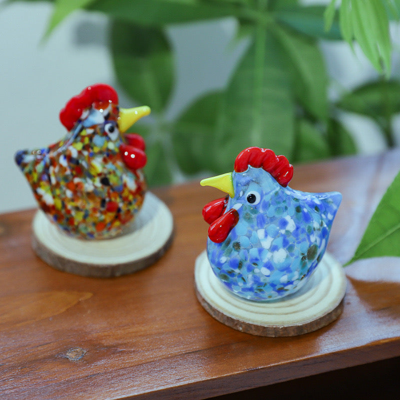 Hand Blown Glass Figurines- Chicken