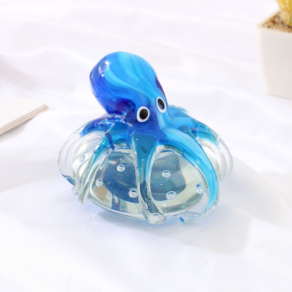 Hand Blown Glass Figurines- Octopus Ball