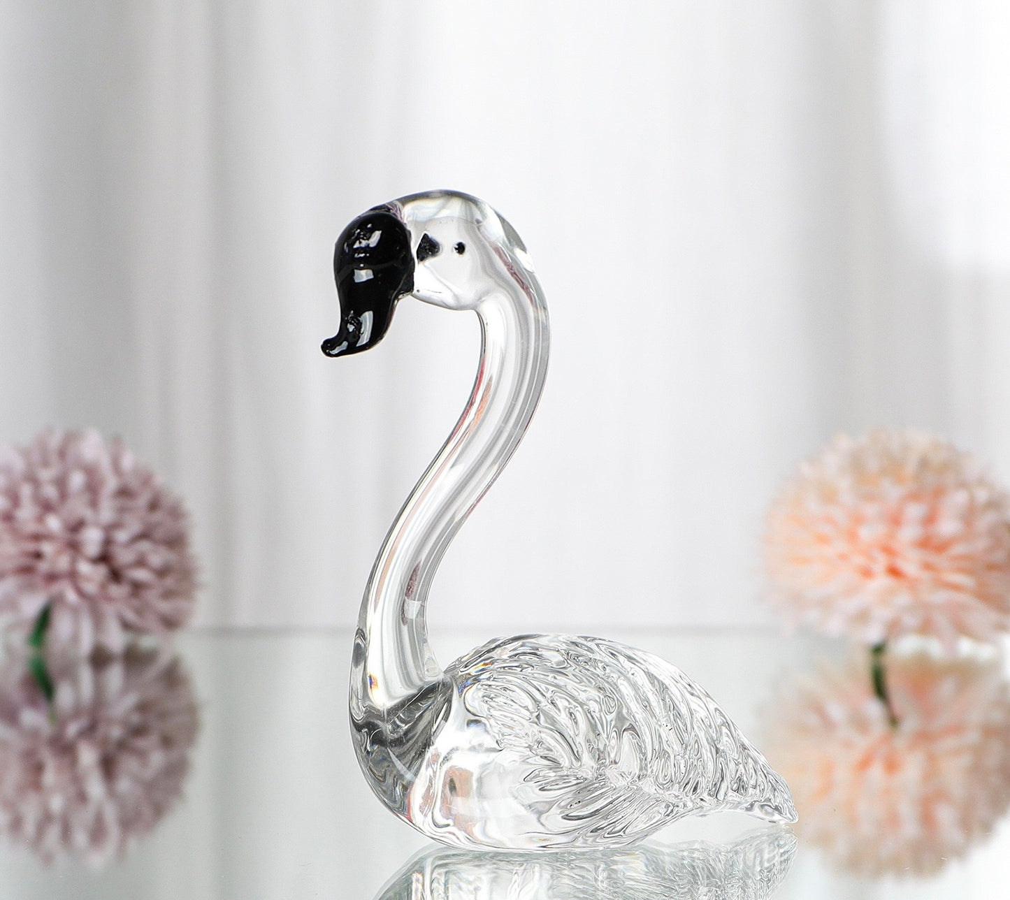 Hand Blown Glass Figurines- Flamingo (Set of 2)