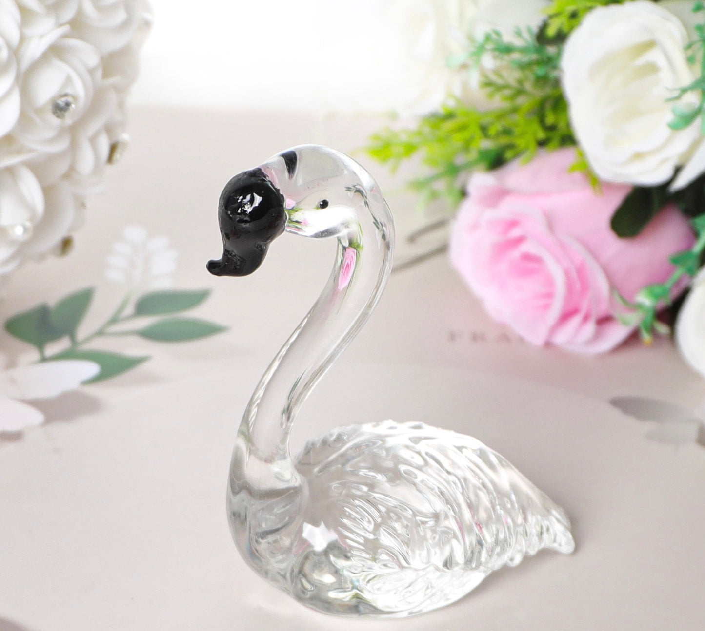 Hand Blown Glass Figurines- Flamingo (Set of 2)