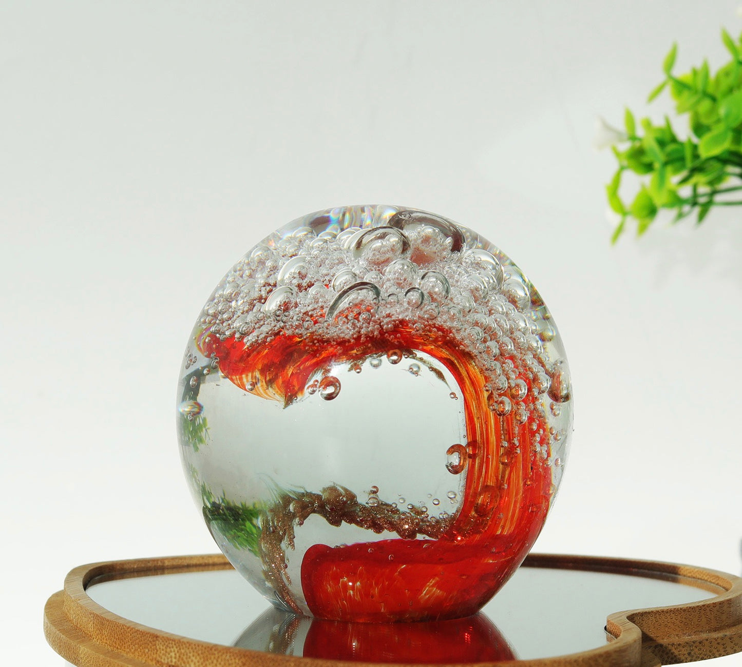 Hand Blown Glass Figurines- Ocean Waves Ball