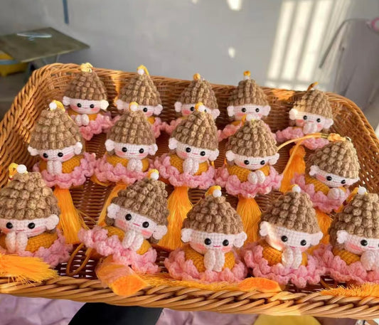 Crochet Mini Buddha/Hanging(7~8 cm/2.8~3.1 inch)