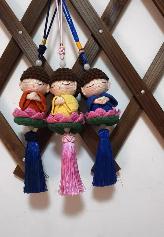 Crochet Buddha/Hanging(8.5 cm/3.3 inch)