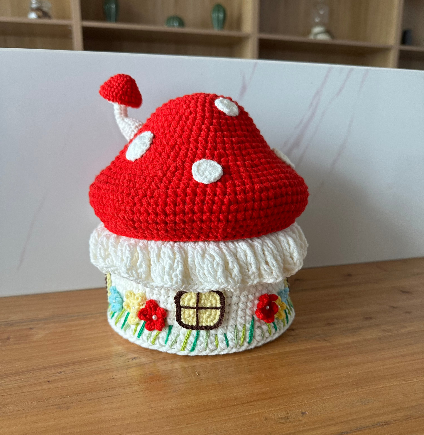 Crochet Mushroom Storage Box