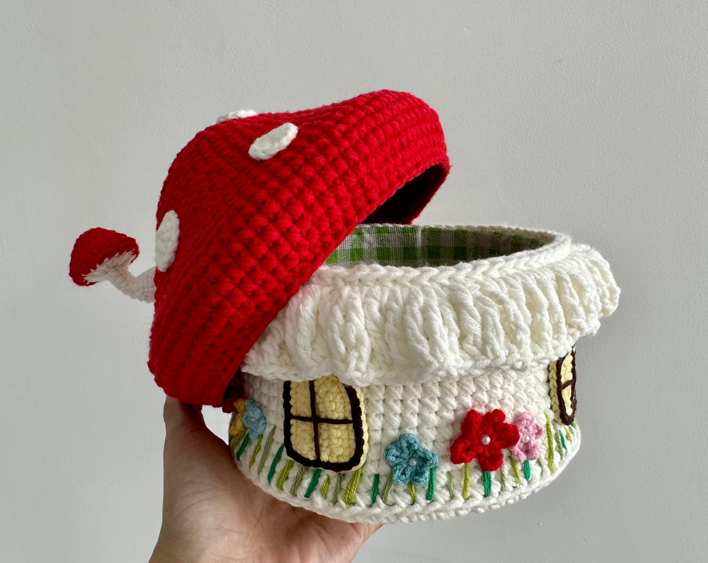 Crochet Mushroom Storage Box