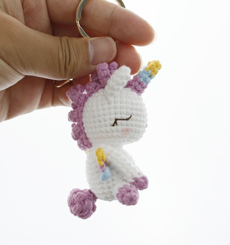 Purple Unicorn Keychain