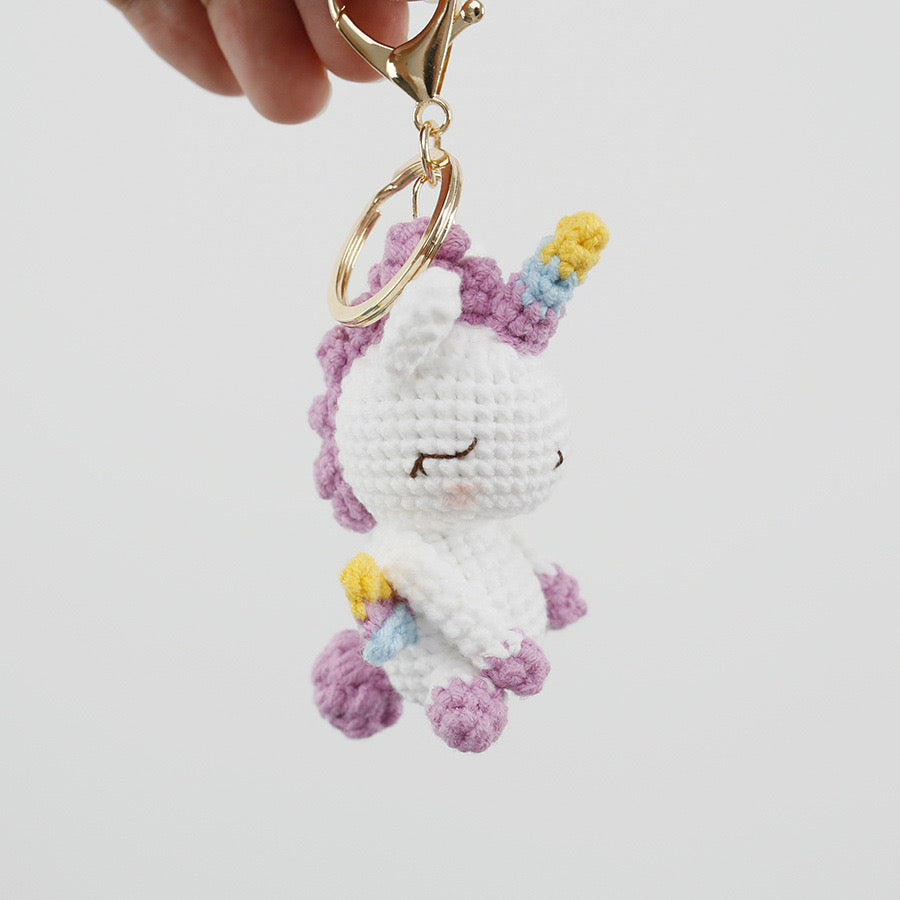 Purple Unicorn Keychain