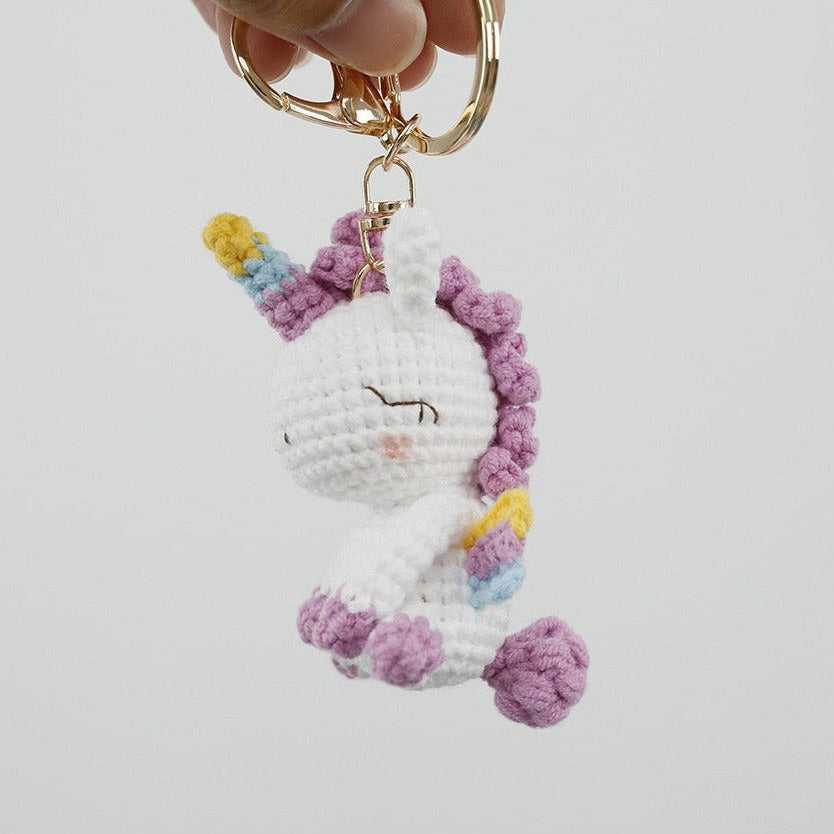 Purple Unicorn Keychain