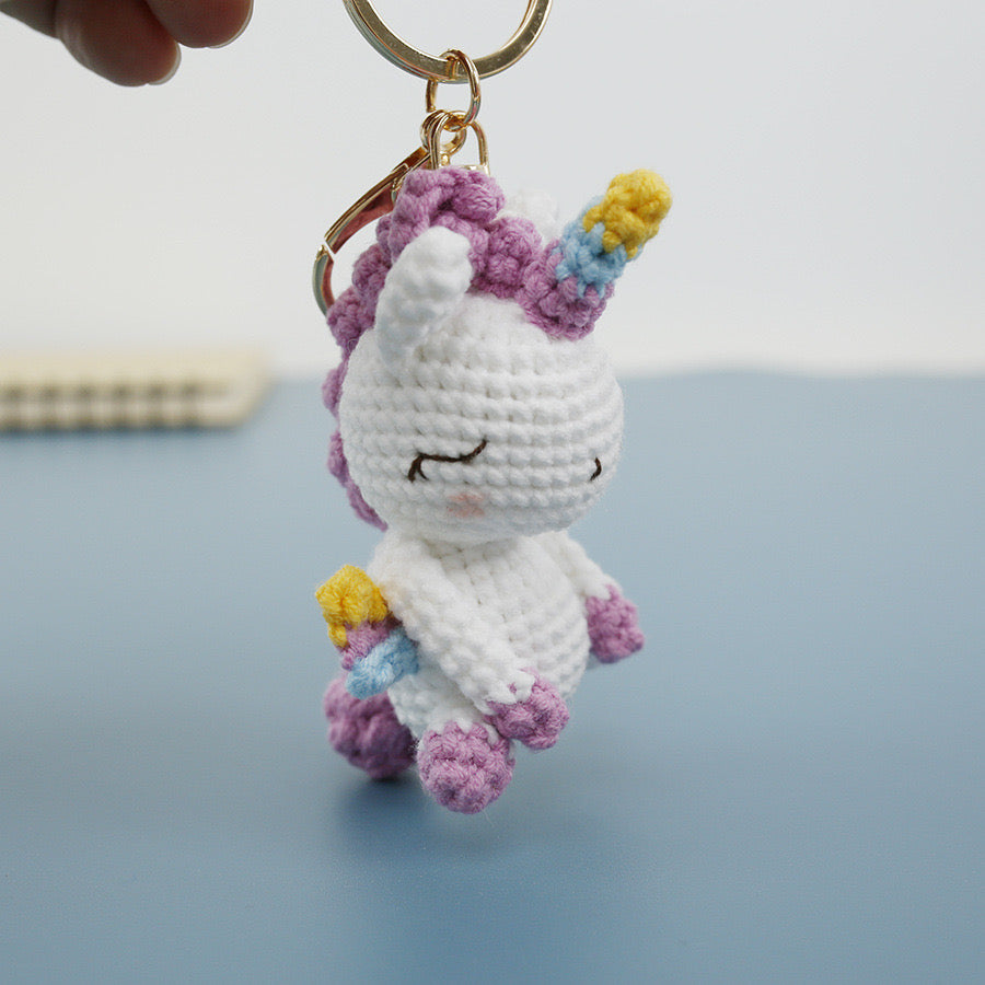 Purple Unicorn Keychain