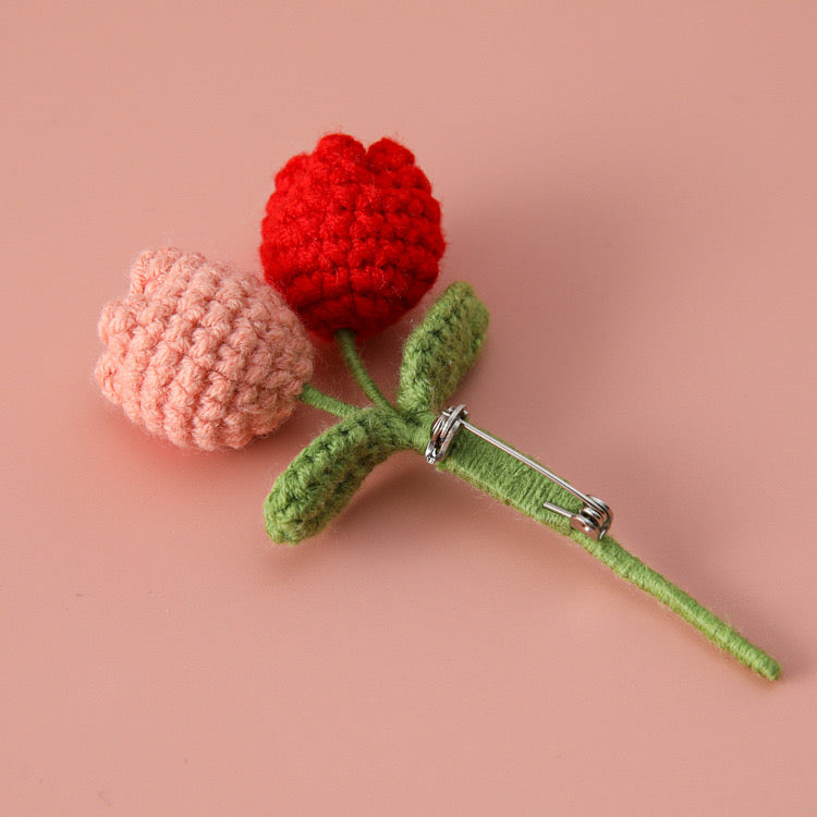 Crochet Flowers Brooch(Sunflower/Tulip)