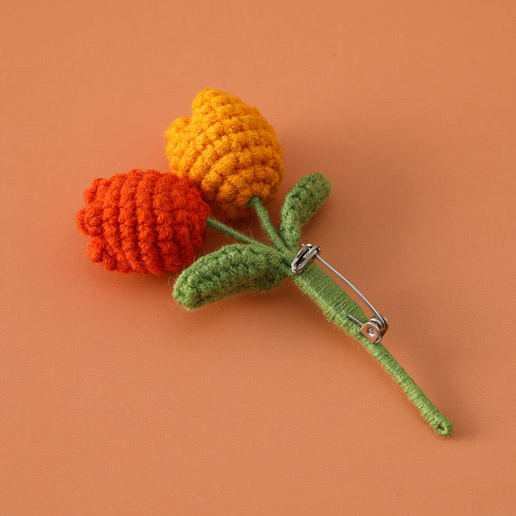 Crochet Flowers Brooch(Sunflower/Tulip)