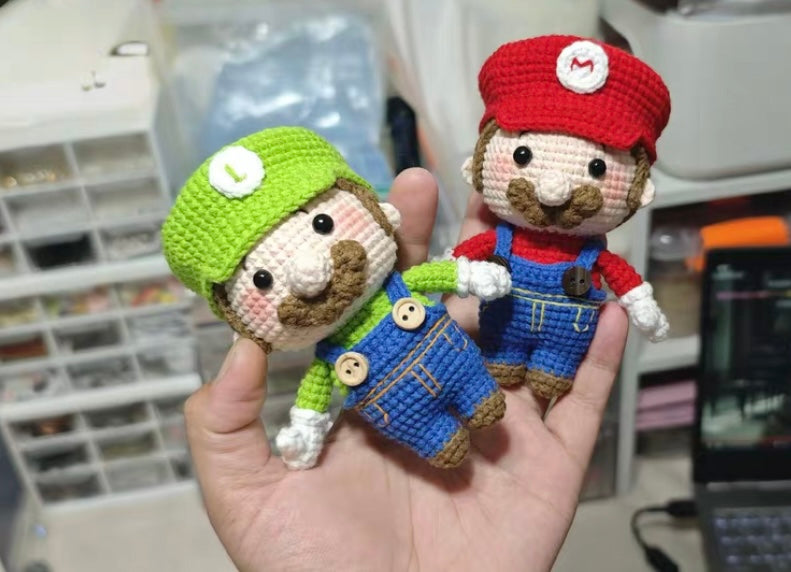 Crochet Mario+Luigi(11 cm/4.3 inch)