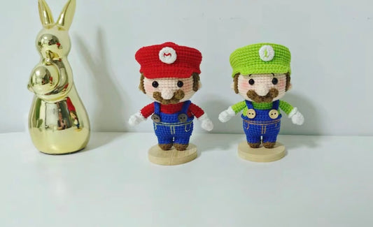Crochet Mario+Luigi(11 cm/4.3 inch)